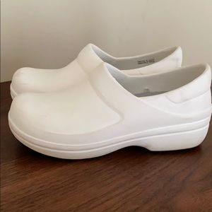 White croc nursing shoes